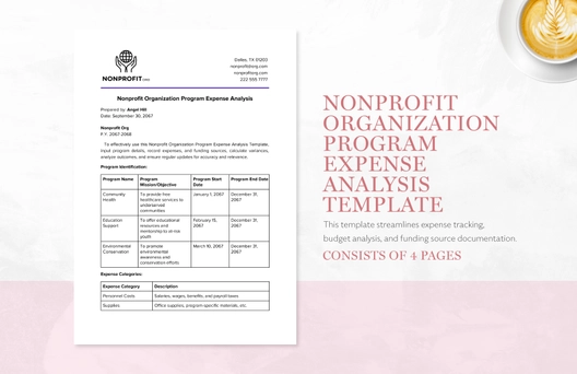 Nonprofit Organization Program Expense Analysis Template