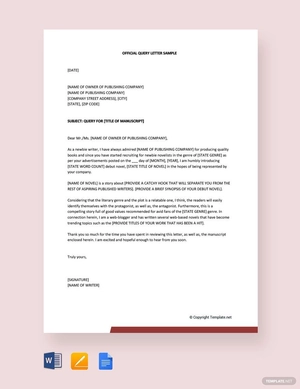 Official Query Letter Sample