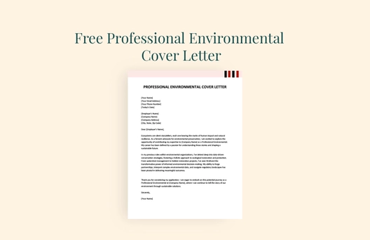 Professional Environmental Cover Letter