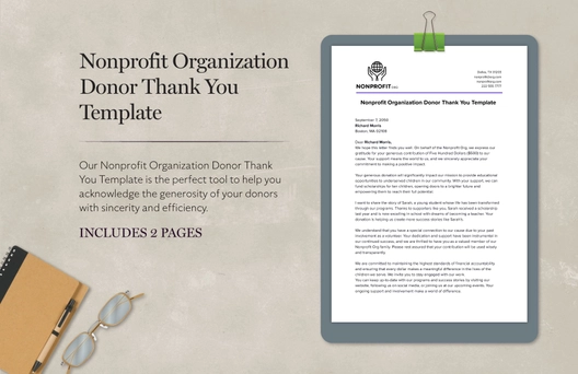 Nonprofit Organization Donor Thank You Template