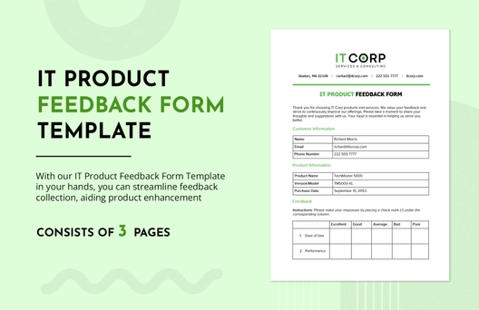 IT Product Feedback Form Template