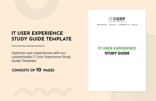 IT User Experience Study Guide Template