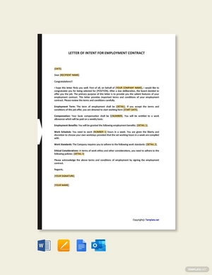 Letter of Intent for Employment Contract