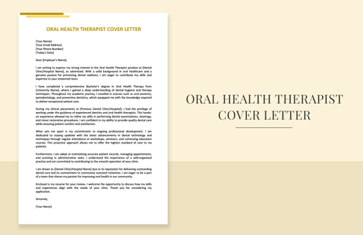 Oral Health Therapist Cover Letter
