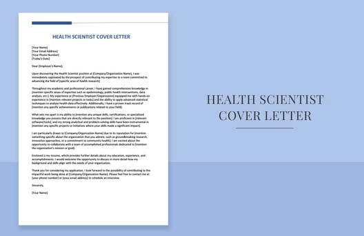Health Scientist Cover Letter
