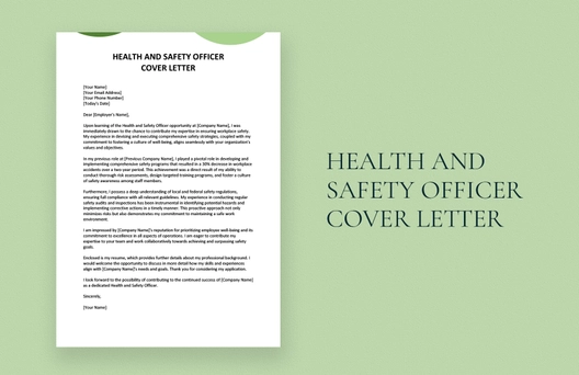 Health And Safety Officer Cover Letter