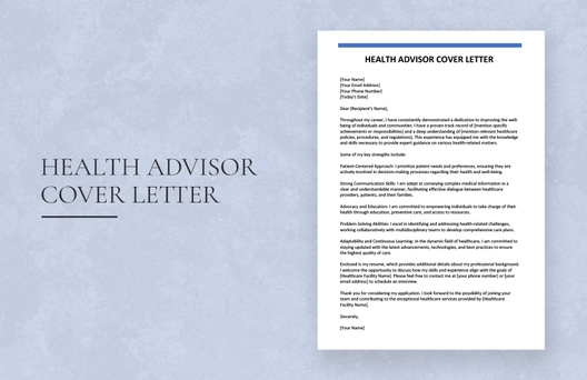 Health Advisor Cover Letter