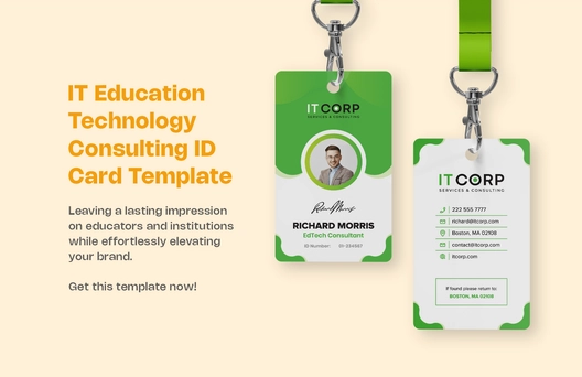 IT Education Technology Consulting ID Card Template
