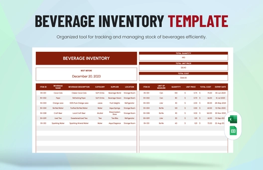 Beverage Inventory Template
