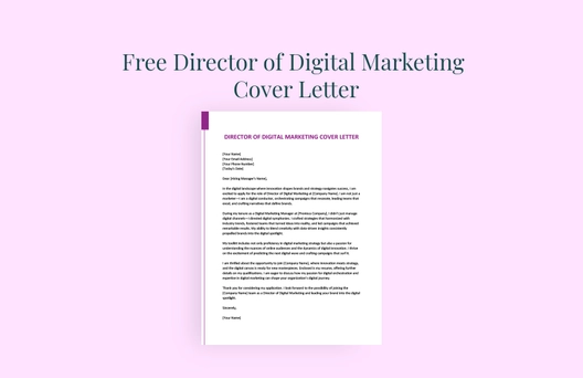 Director of Digital Marketing Cover Letter Director of Digital Marketing Cover Letter