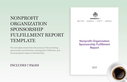 Nonprofit Organization Sponsorship Fulfillment Report Template Nonprofit Organization Sponsorship Fulfillment Report Template