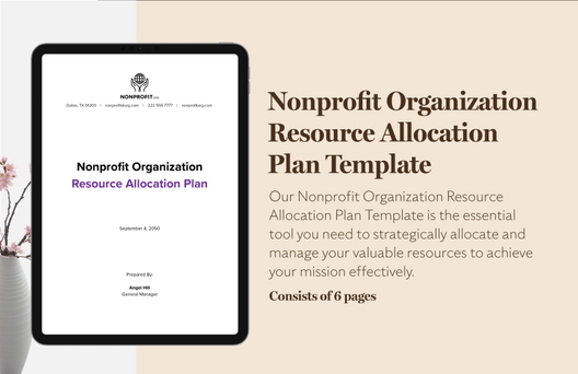 Nonprofit Organization Resource Allocation Plan Template
