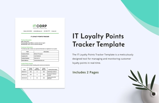 IT Loyalty Points Tracker Template IT Loyalty Points Tracker Template