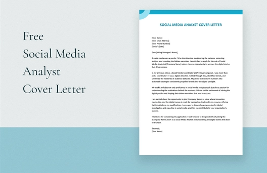Social Media Analyst Cover Letter