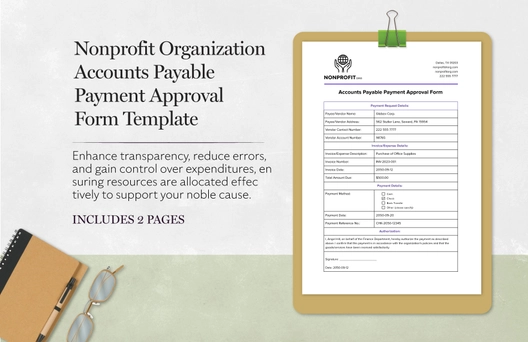 Nonprofit Organization Accounts Payable Payment Approval Form Template
