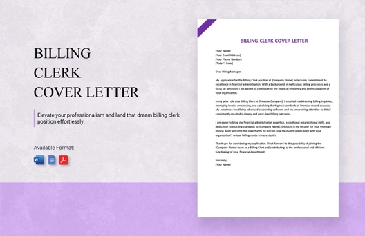 Billing Clerk Cover Letter