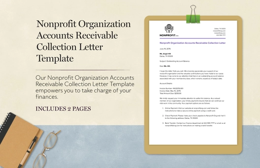 Nonprofit Organization Accounts Receivable Collection Letter Template