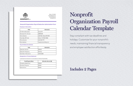 Nonprofit Organization Payroll Calendar Template Nonprofit Organization Payroll Calendar Template
