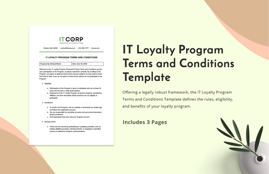 IT Loyalty Program Terms and Conditions Template