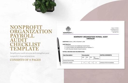 Nonprofit Organization Payroll Audit Checklist Template