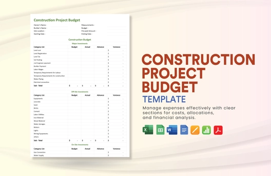 Construction Project Budget Template
