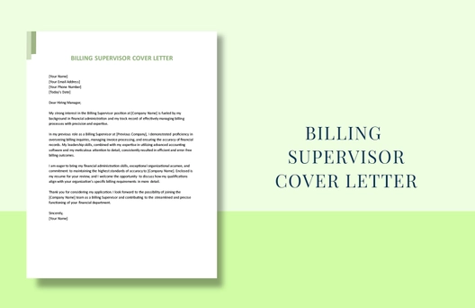 Billing Supervisor Cover Letter