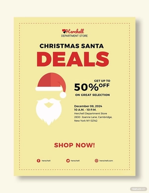 Christmas Santa Sale Poster Template
