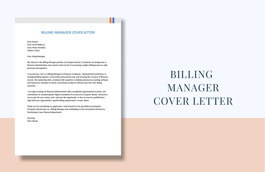 Billing Manager Cover Letter Billing Manager Cover Letter