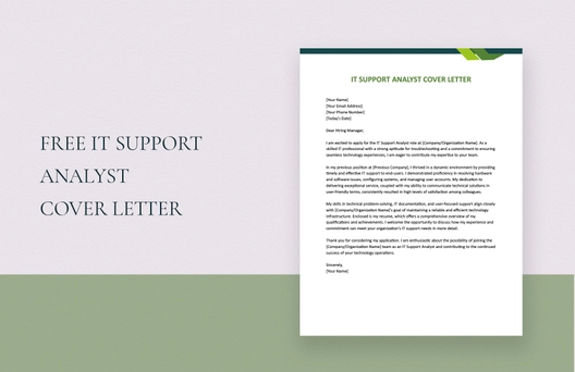 IT Support Analyst Cover Letter