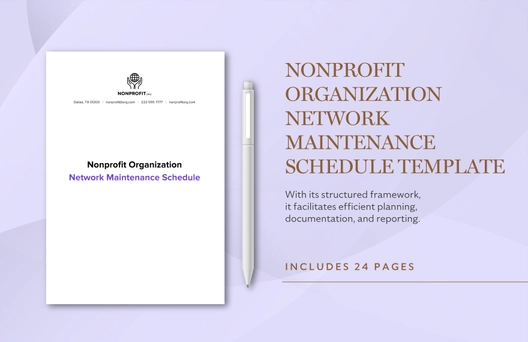Nonprofit Organization Network Maintenance Schedule Template