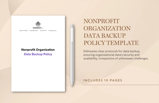 Nonprofit Organization Data Backup Policy Template Nonprofit Organization Data Backup Policy Template