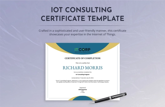 IoT Consulting Certificate Template