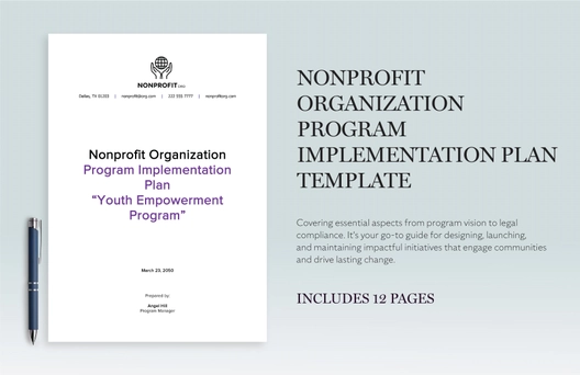 Nonprofit Organization Program Implementation Plan Template