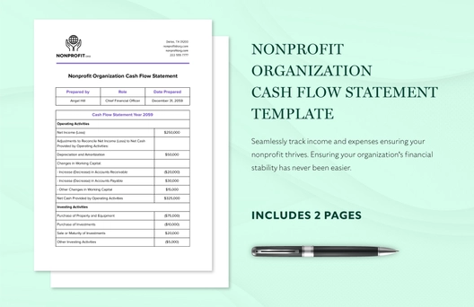 Nonprofit Organization Cash Flow Statement Template