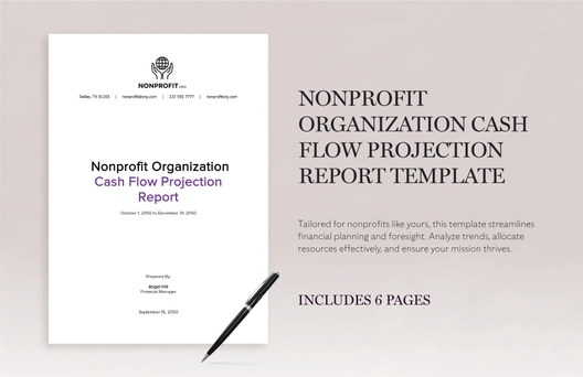 Nonprofit Organization Cash Flow Projection Report Template Nonprofit Organization Cash Flow Projection Report Template