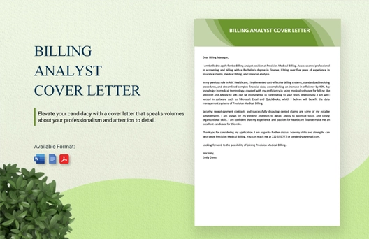 Billing Analyst Cover Letter