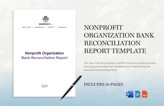 Nonprofit Organization Bank Reconciliation Report Template Nonprofit Organization Bank Reconciliation Report Template