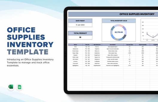 Office Supplies Inventory Template