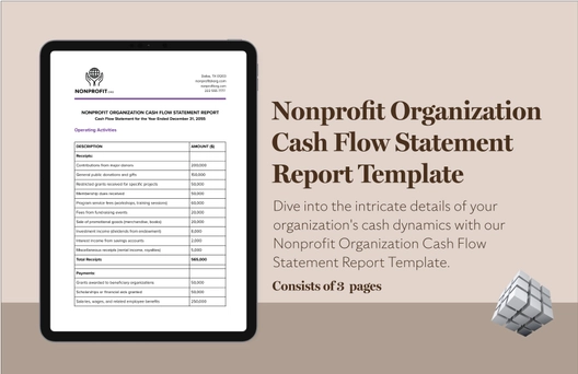Nonprofit Organization Cash Flow Statement Report Template