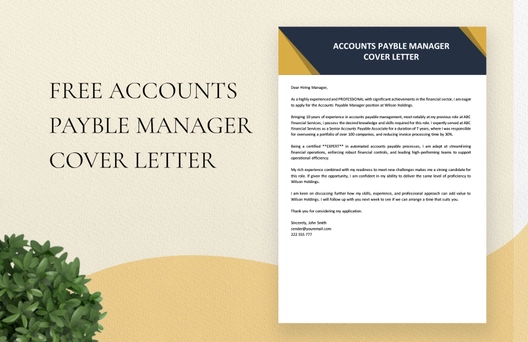 Accounts Payable Manager Cover Letter Accounts Payable Manager Cover Letter
