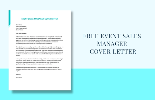 Event Sales Manager Cover Letter Event Sales Manager Cover Letter