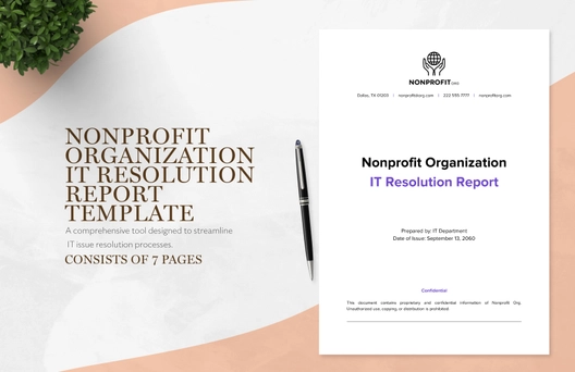 Nonprofit Organization IT Resolution Report Template Nonprofit Organization IT Resolution Report Template