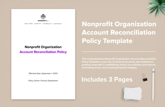 Nonprofit Organization Account Reconciliation Policy Template