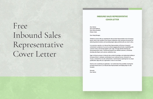 Inbound Sales Representative Cover Letter