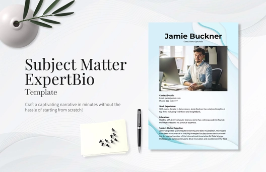 Subject Matter Expert Bio Template