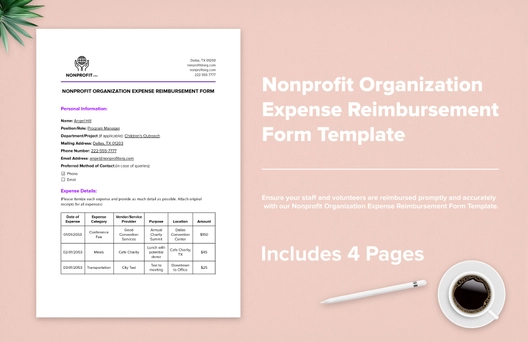 Nonprofit Organization Expense Reimbursement Form Template Nonprofit Organization Expense Reimbursement Form Template