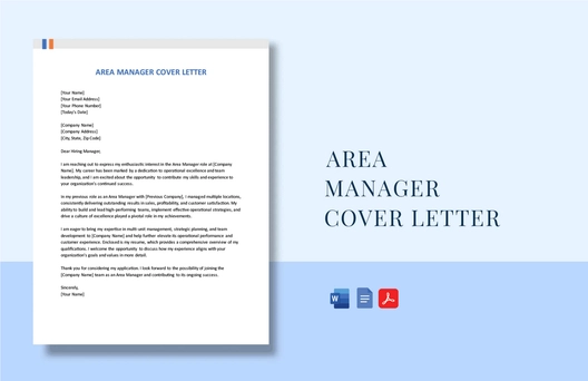 Area Manager Cover Letter Area Manager Cover Letter