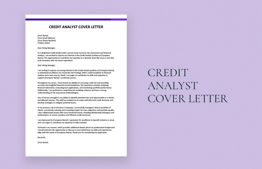 Credit Analyst Cover Letter