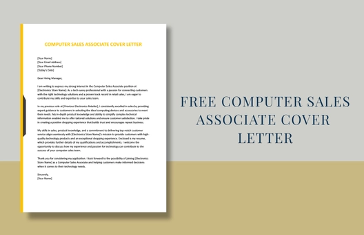 Computer Sales Associate Cover Letter