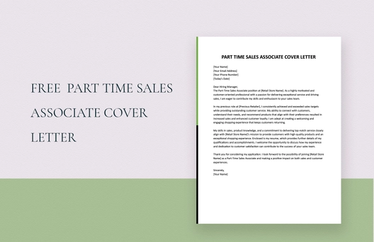 Part Time Sales Associate Cover Letter